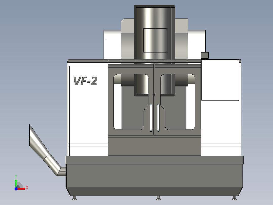 垂直铣削机前视图