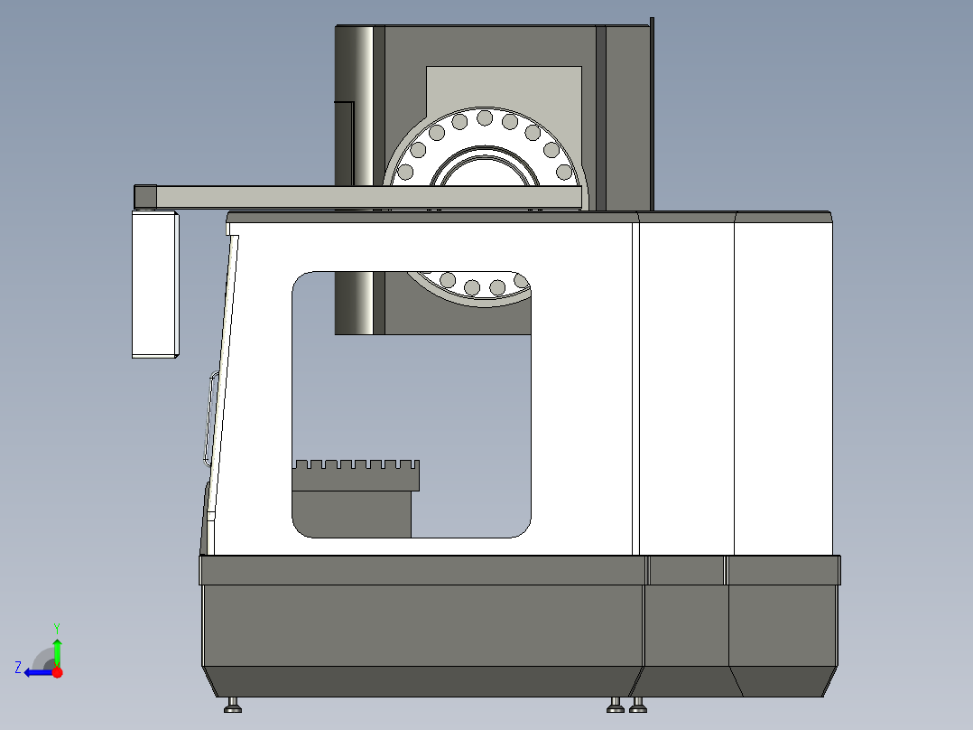 垂直铣削机右视图
