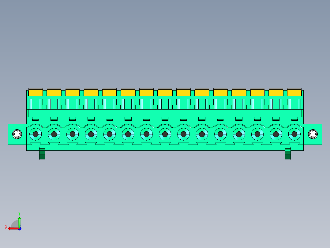 DEGSON 2EDG（M） 系列 5.0mm 螺丝锁紧可插拔接线端子组-2EDGKDBM-5.0-15P-14-00AH后视图