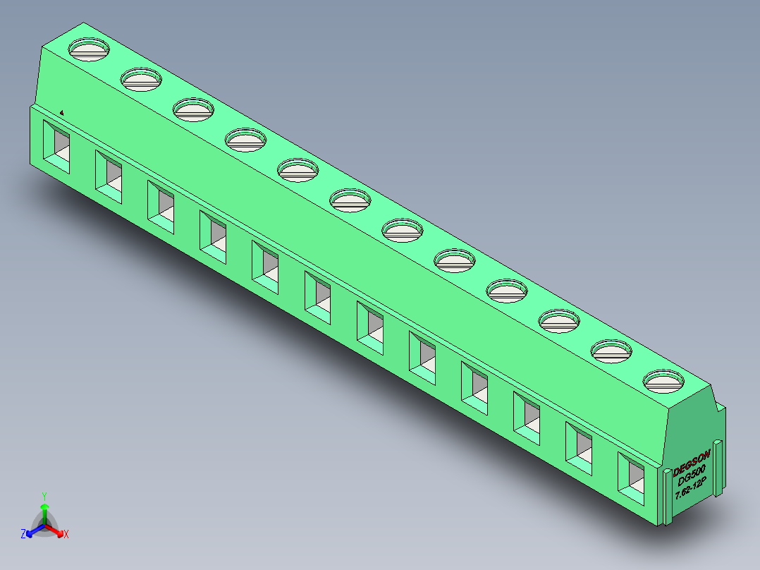 DEGSON DG500 系列 5.05.087.62mm 接线端子-DG500-7.62-12P-14-00AH主视图