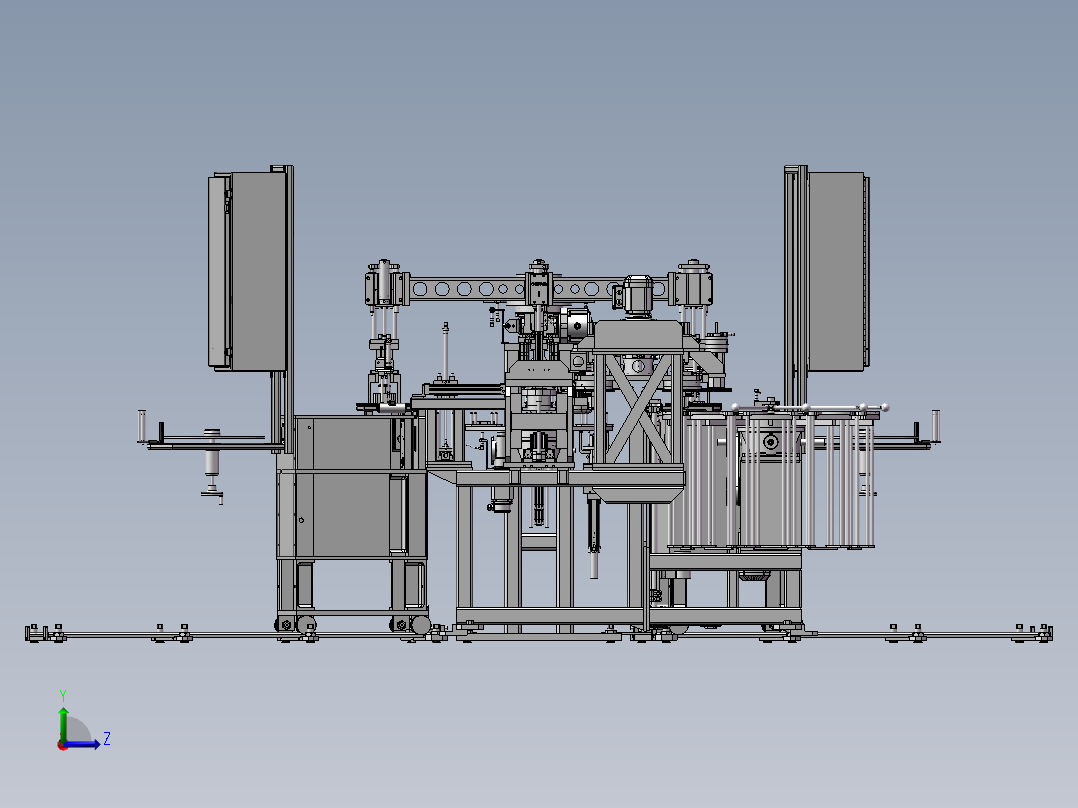 27双转塔式非标组装机 60T大型组装机左视图