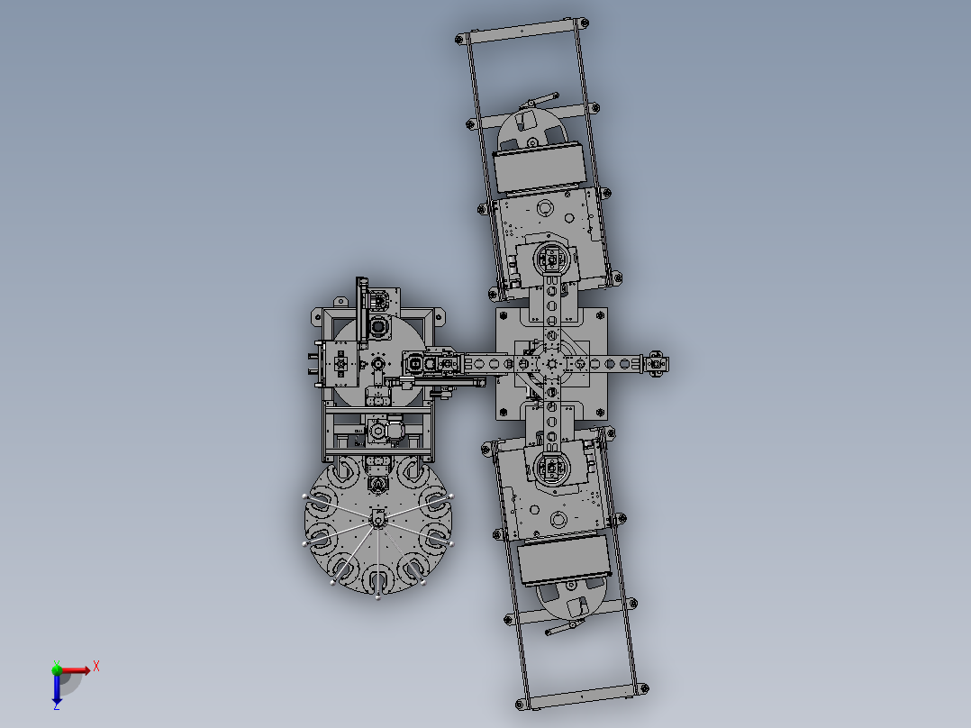 27双转塔式非标组装机 60T大型组装机俯视图