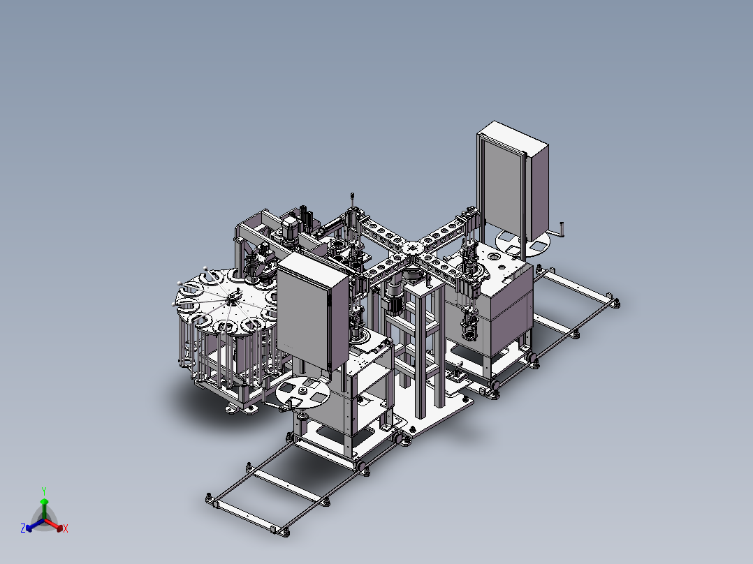 27双转塔式非标组装机 60T大型组装机正等轴测图
