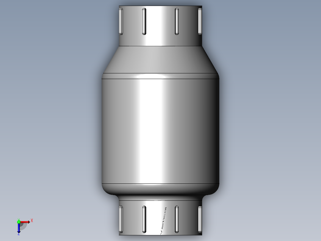 PVC公制管件-50 check Valve俯视图