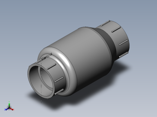 PVC公制管件-50 check Valve正等轴测缩略图
