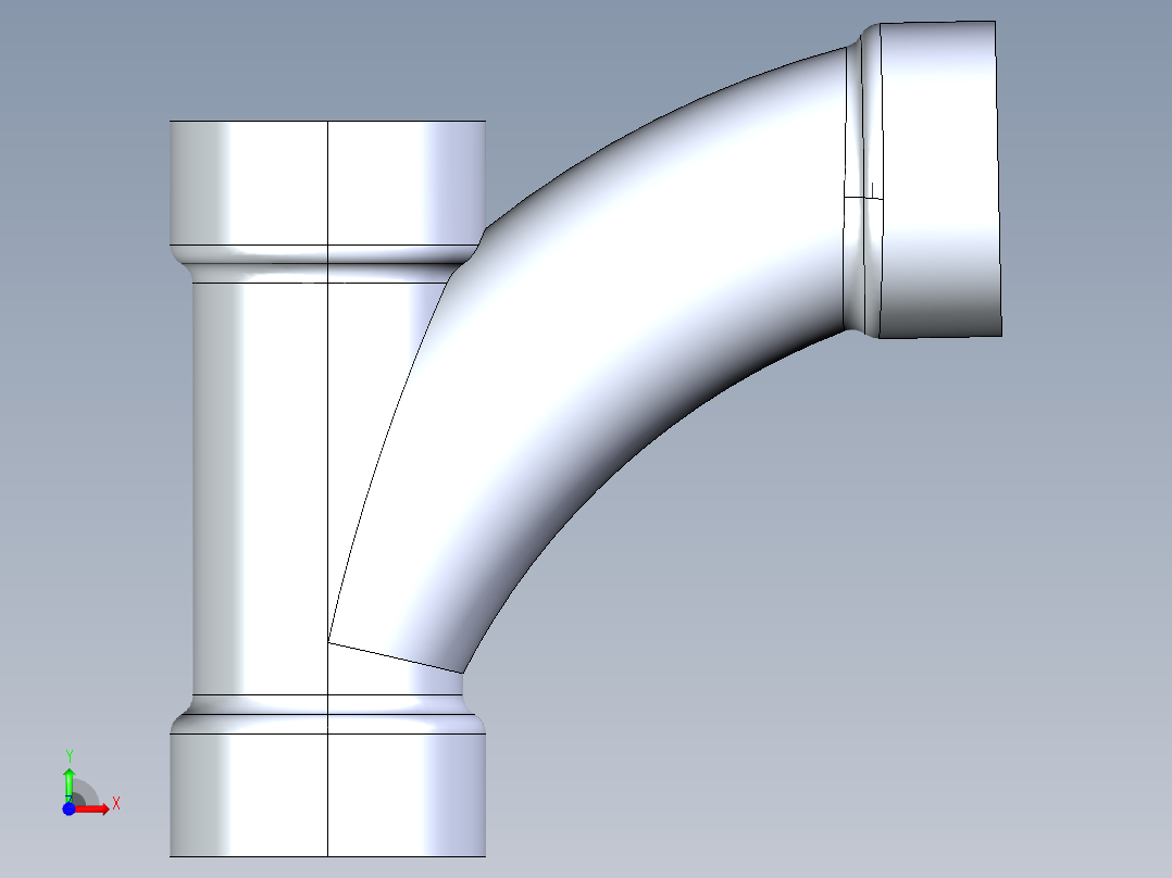 船舶管路系统S9_SeaDrainPLUS_LongTurnTee-SxSxS_37E173001_1-1-2in Sea Drain Plus - Long Turn Tee - SxSxS前视图