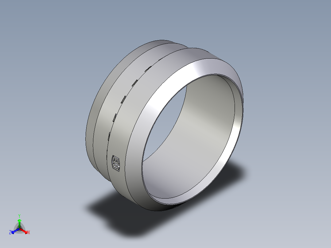 卡套式工业通用硬管接头Progressive_stop_ring_PSR18LX正等轴测图