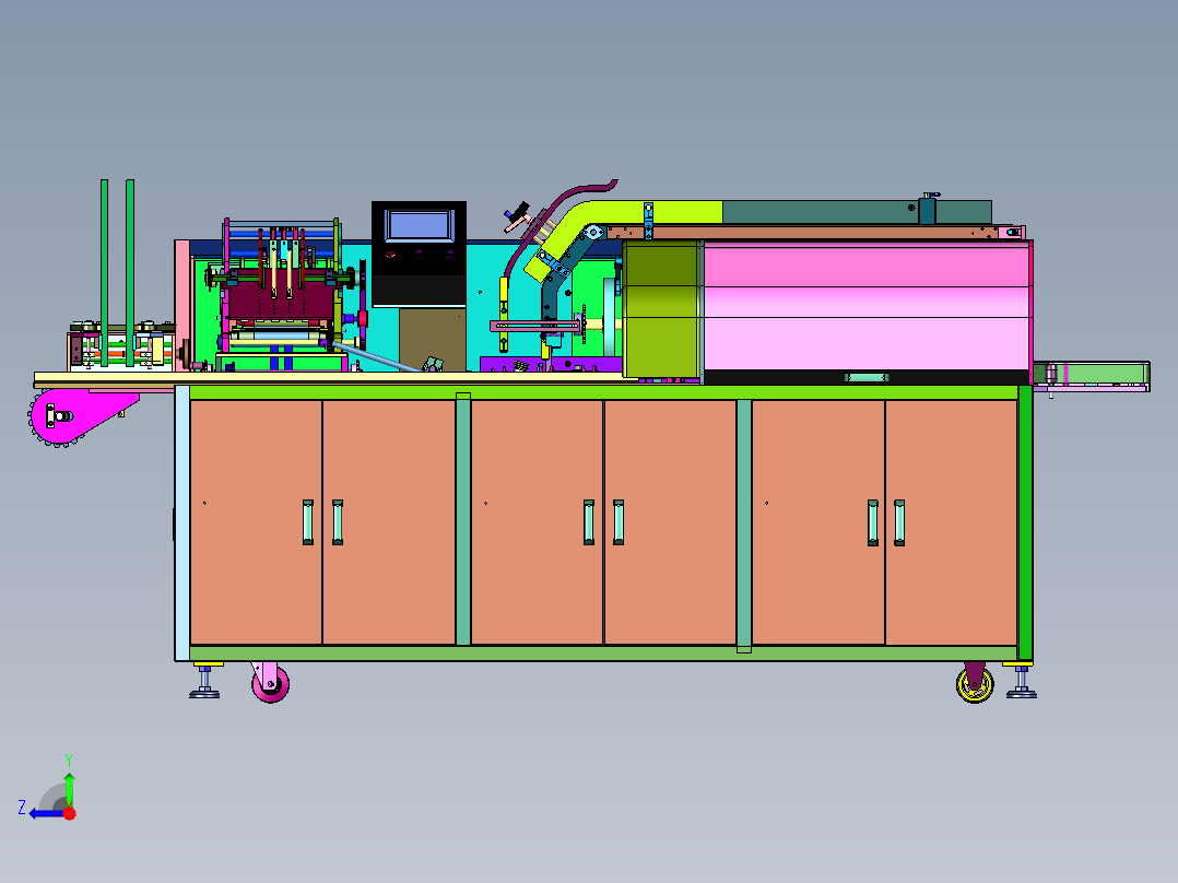 药品铝塑板药板卧式医药装盒封箱机右视图