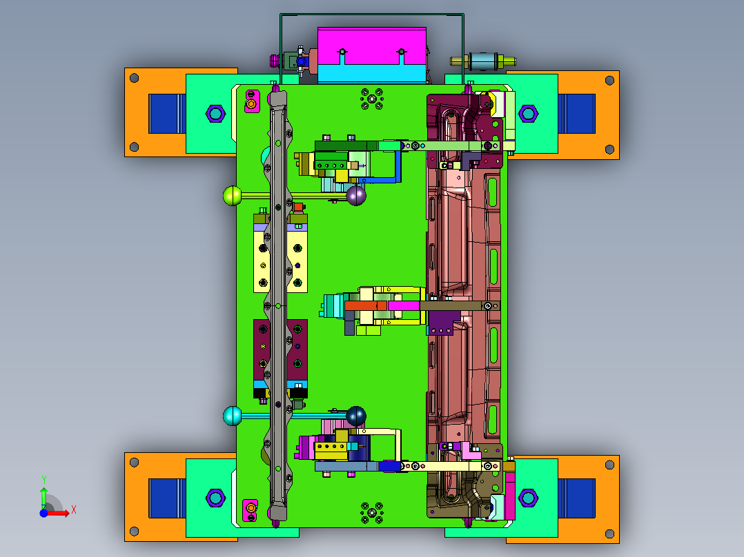 固定横梁焊接通用工装前视图
