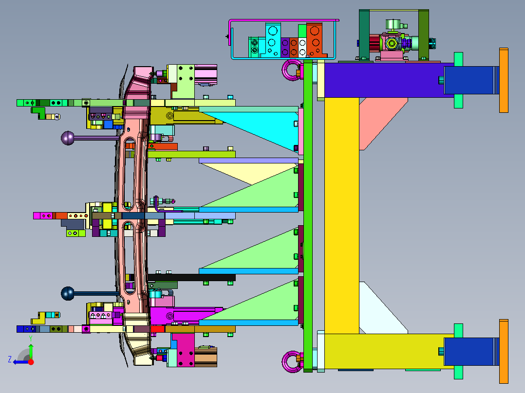 固定横梁焊接通用工装右视图