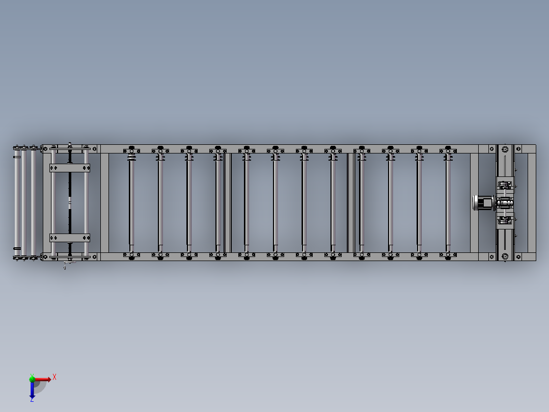 屋顶板成型机俯视图