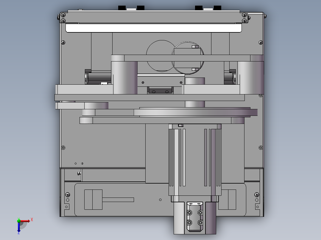 盖章机的结构设计俯视图