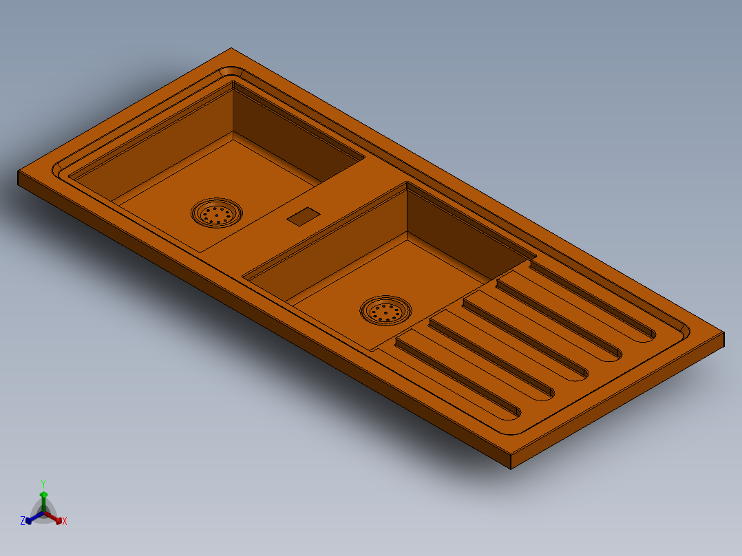 水槽、不锈钢水槽(92)正等轴测图