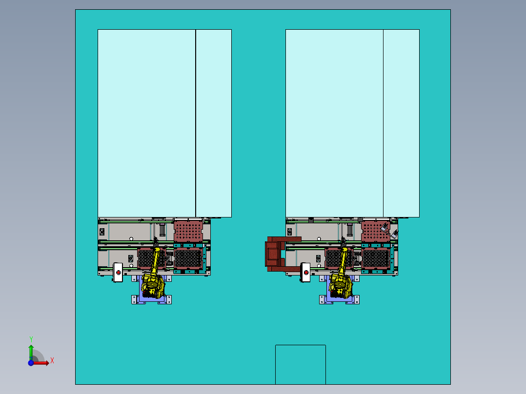马达转子滴漆机机器人自动上料sw22可编辑前视图