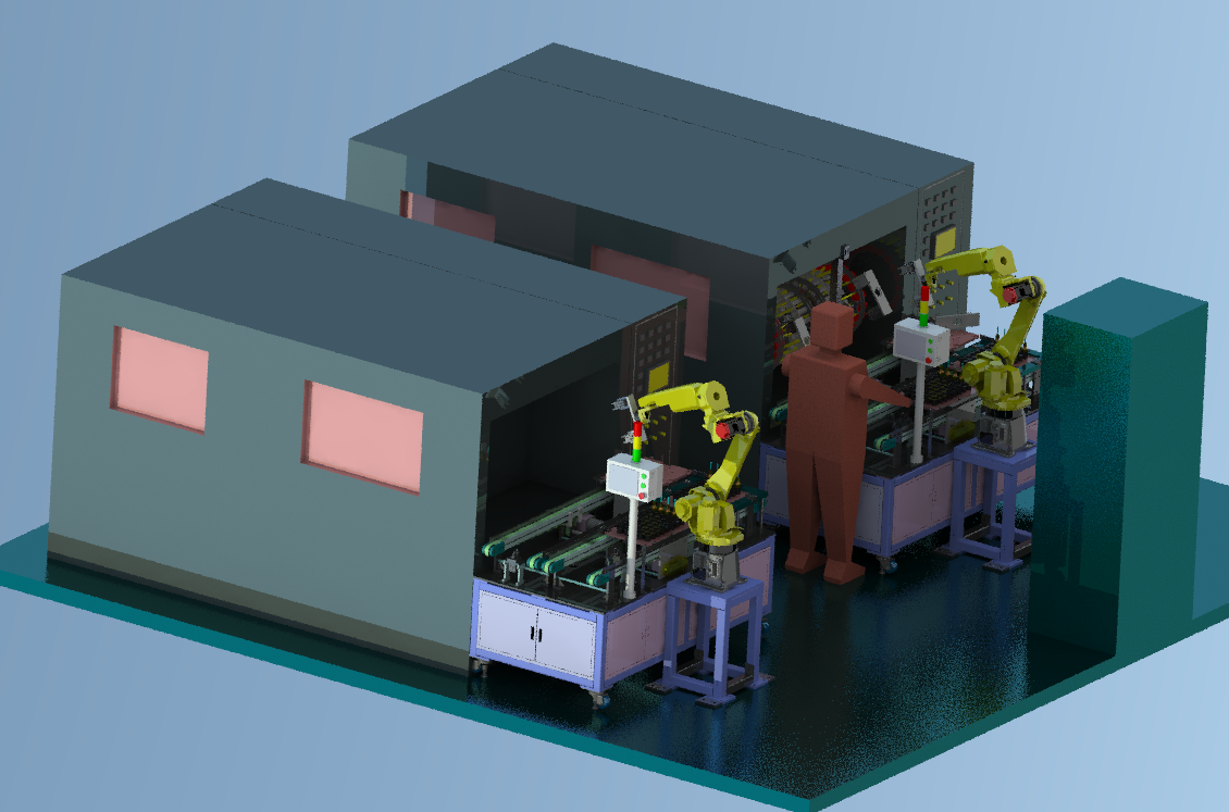 马达转子滴漆机机器人自动上料sw22可编辑