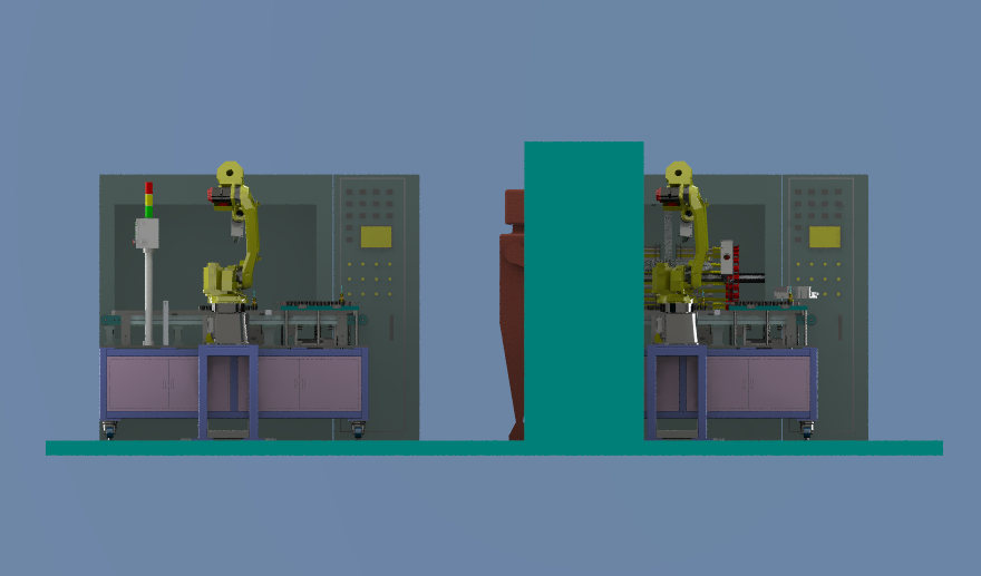 马达转子滴漆机机器人自动上料sw22可编辑