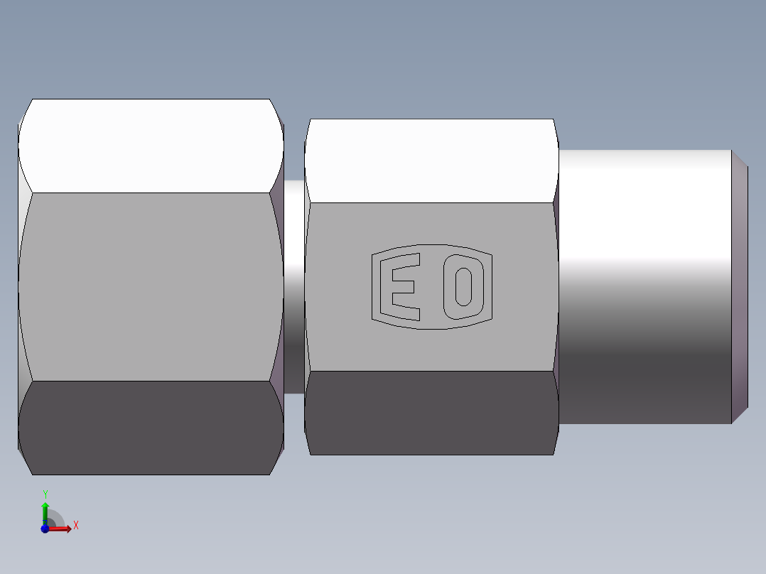 直通同径度接头、2C-16前视图