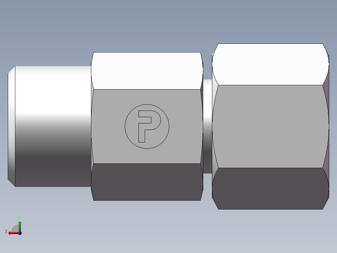 直通同径度接头、2C-16后视图