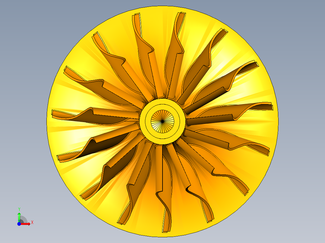 叶轮三维模型前视图