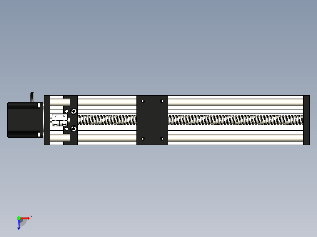 300mm步进电机滑台俯视图