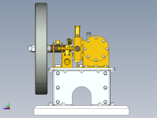 蒸汽机single-cylinder-steam-engine-2832-模型格式为 stp右视缩略图