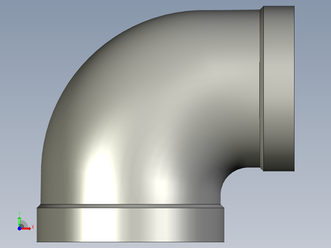 螺纹管弯头-异径内丝 DN40-DN32前视图
