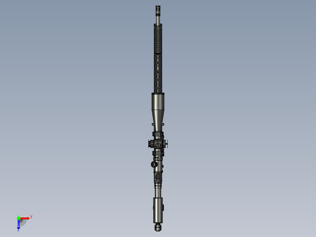 手枪左轮冲锋枪老式狙击步枪设计3D图纸perun-b-308-sniper STP俯视图
