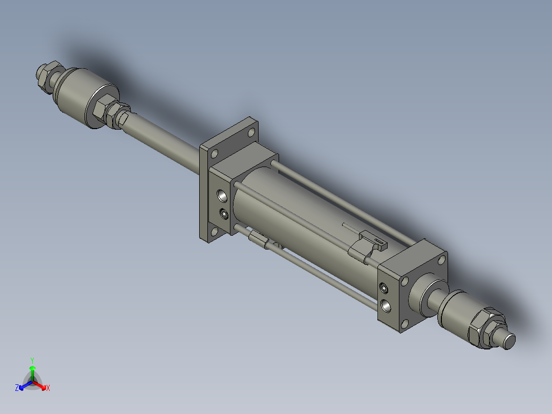 可调气缸SCJ50x150-30SFA(0030)+(CMSG-2)正等轴测图