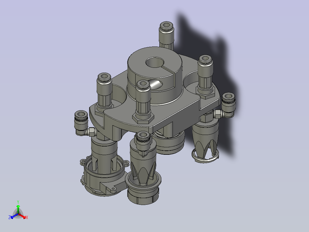 柔爪-取料正等轴测图