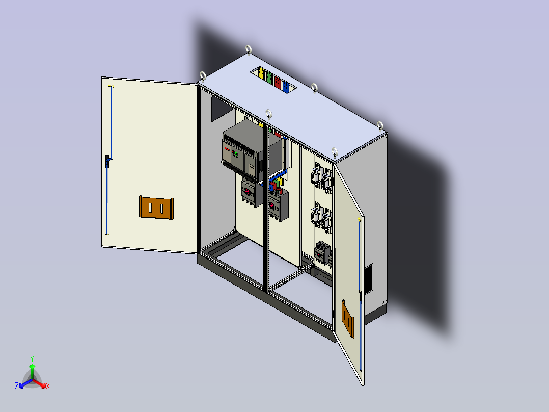 万能式断路器带开关电源柜正等轴测图