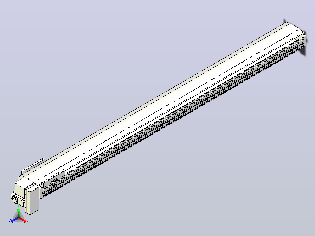 皮带直线轴半封闭可选导轨TPA-HNB-202D-140-L2100-RP-C-P75-N3正等轴测图