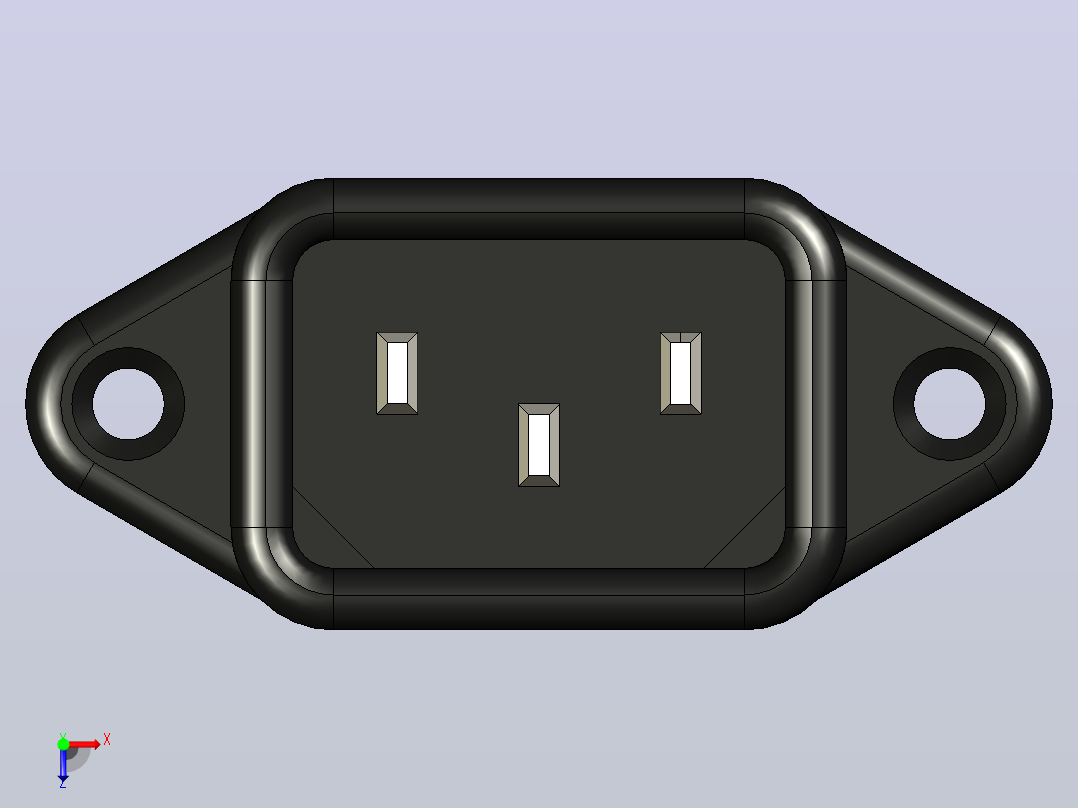 电源连接器 230V 16A俯视图