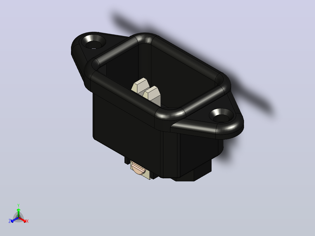 电源连接器 230V 16A正等轴测图