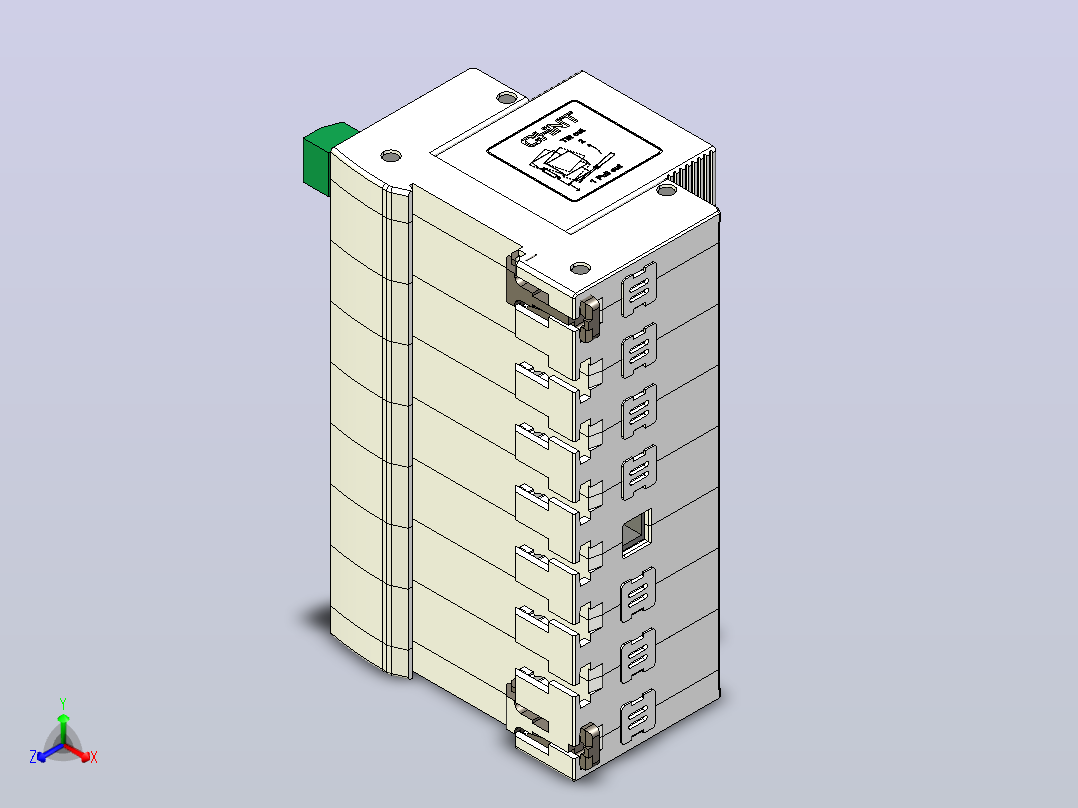 NU5-II-F 80-100 4P电涌保护器三维模型202405主视图