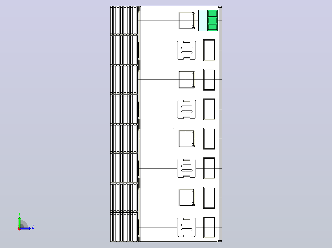 NU5-II-F 80-100 4P电涌保护器三维模型202405左视图