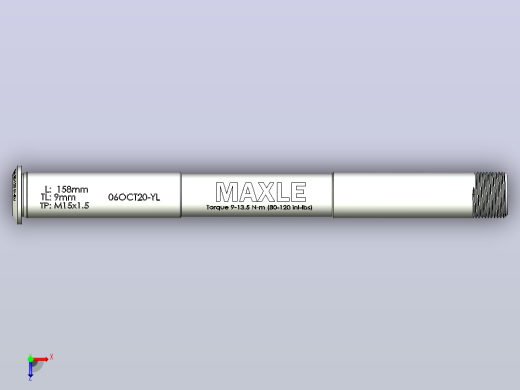 Maxle前桥山地车轴15 x 110mm毫米俯视缩略图