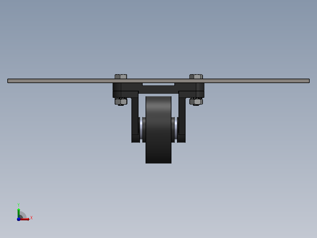 脚轮组件前视图