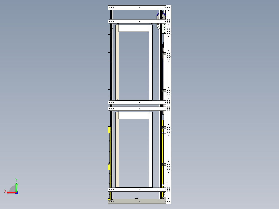 轿厢电梯结构后视图