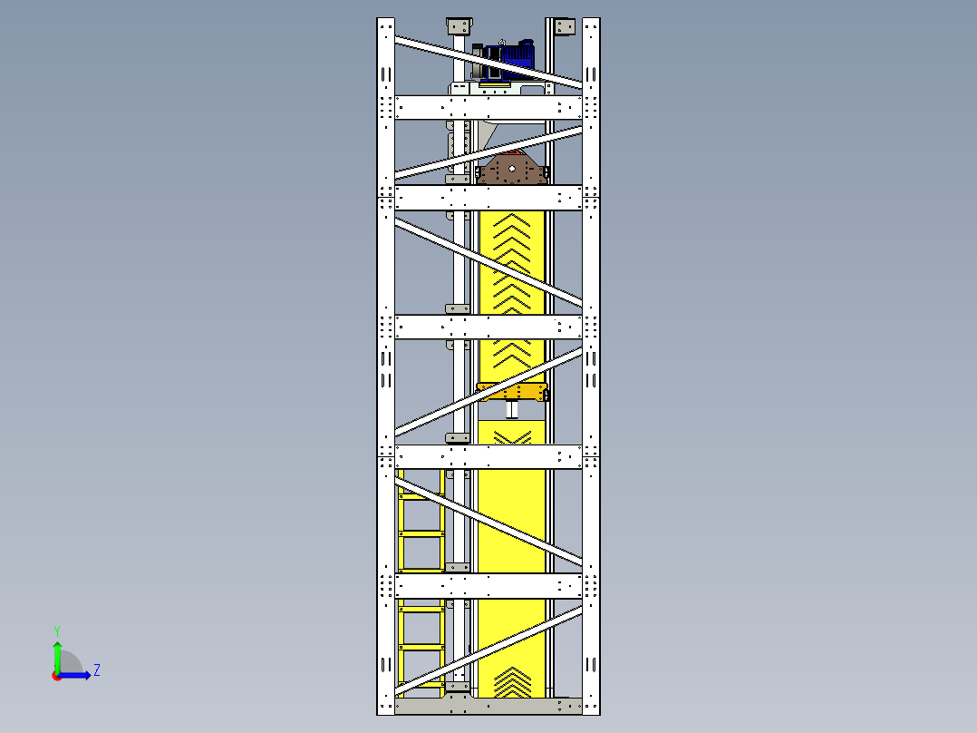 轿厢电梯结构左视图