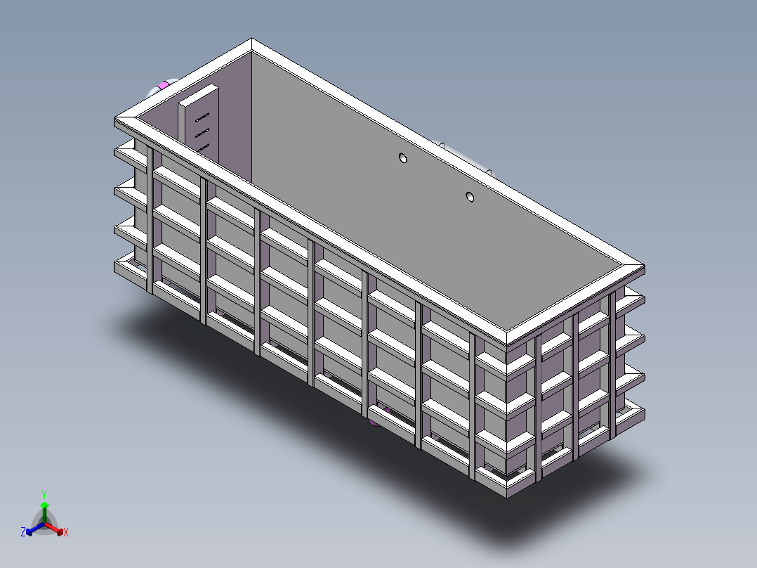 酸洗槽有循环正等轴测图