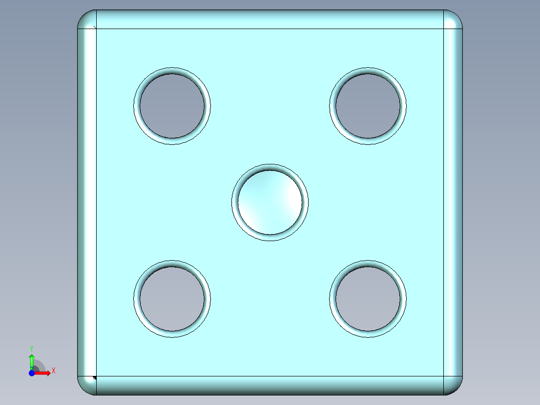 镂空骰子前视图