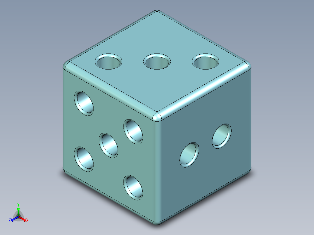 镂空骰子正等轴测图