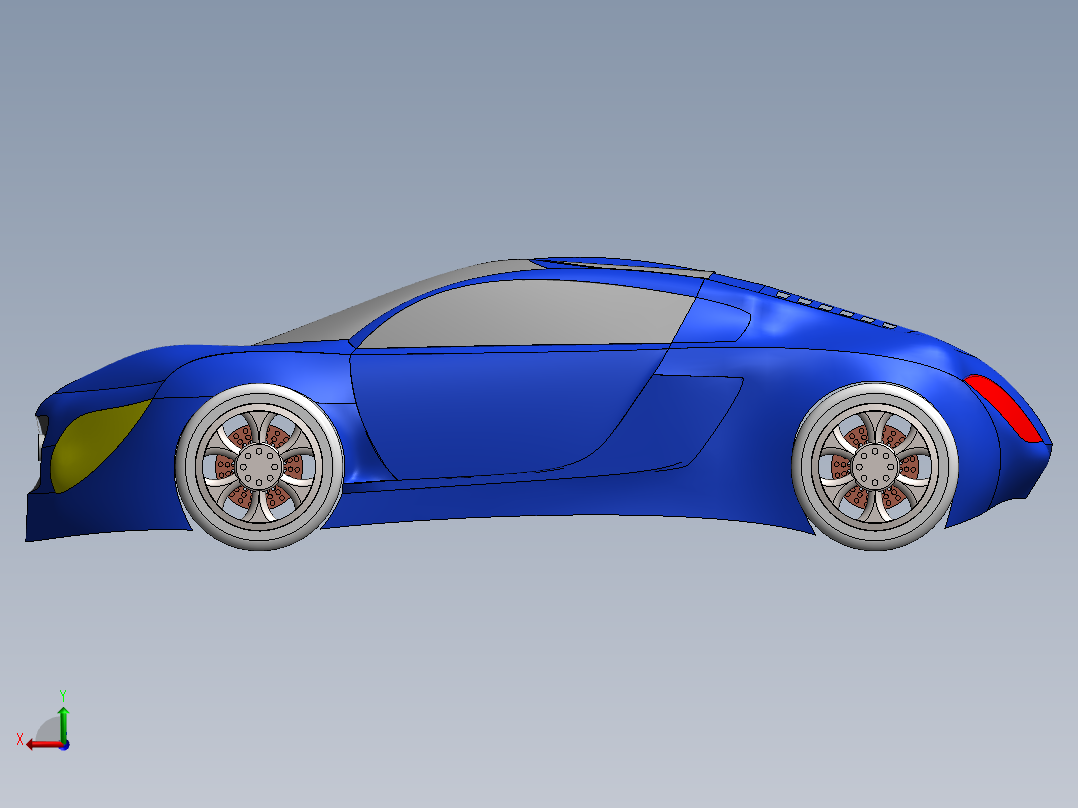 solidworks 奥迪ahmet yayli跑车后视图