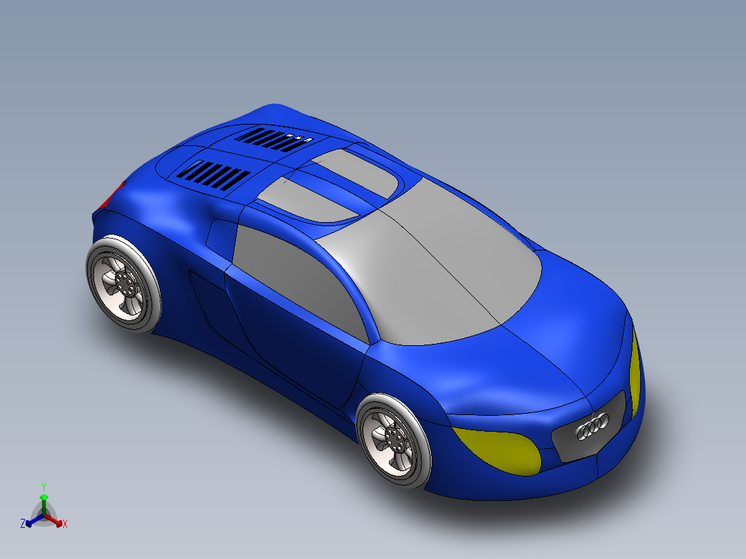 solidworks 奥迪ahmet yayli跑车正等轴测图