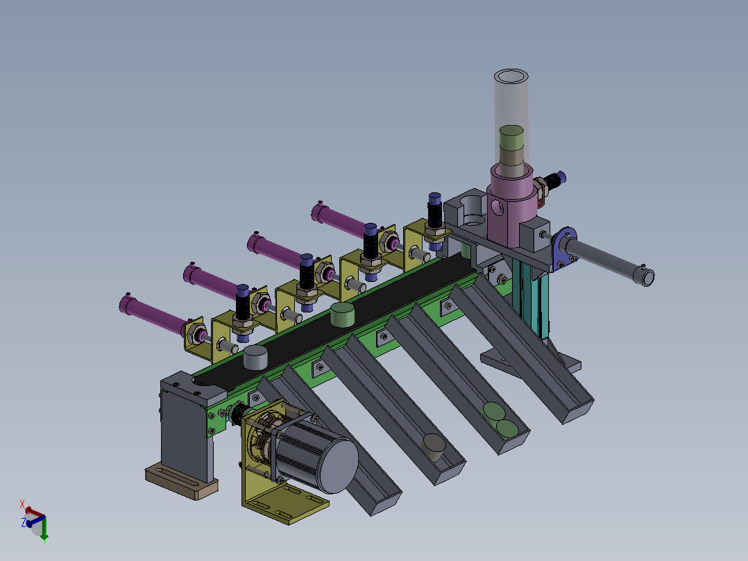 分拣结构教学模型3D图纸 Solidworks设计
