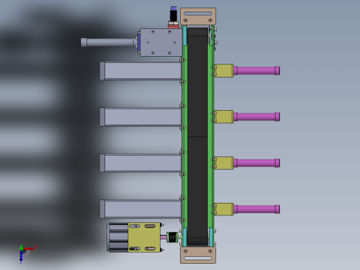 分拣结构教学模型3D图纸 Solidworks设计俯视缩略图