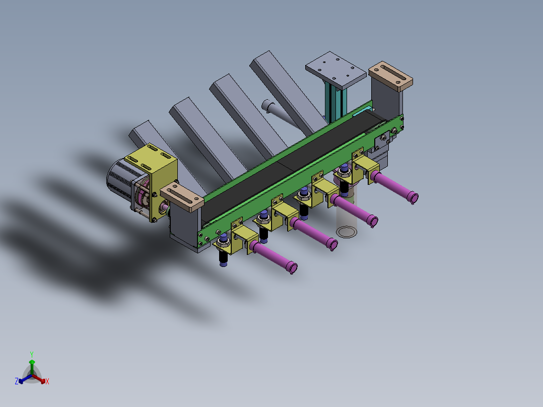 分拣结构教学模型3D图纸 Solidworks设计正等轴测图