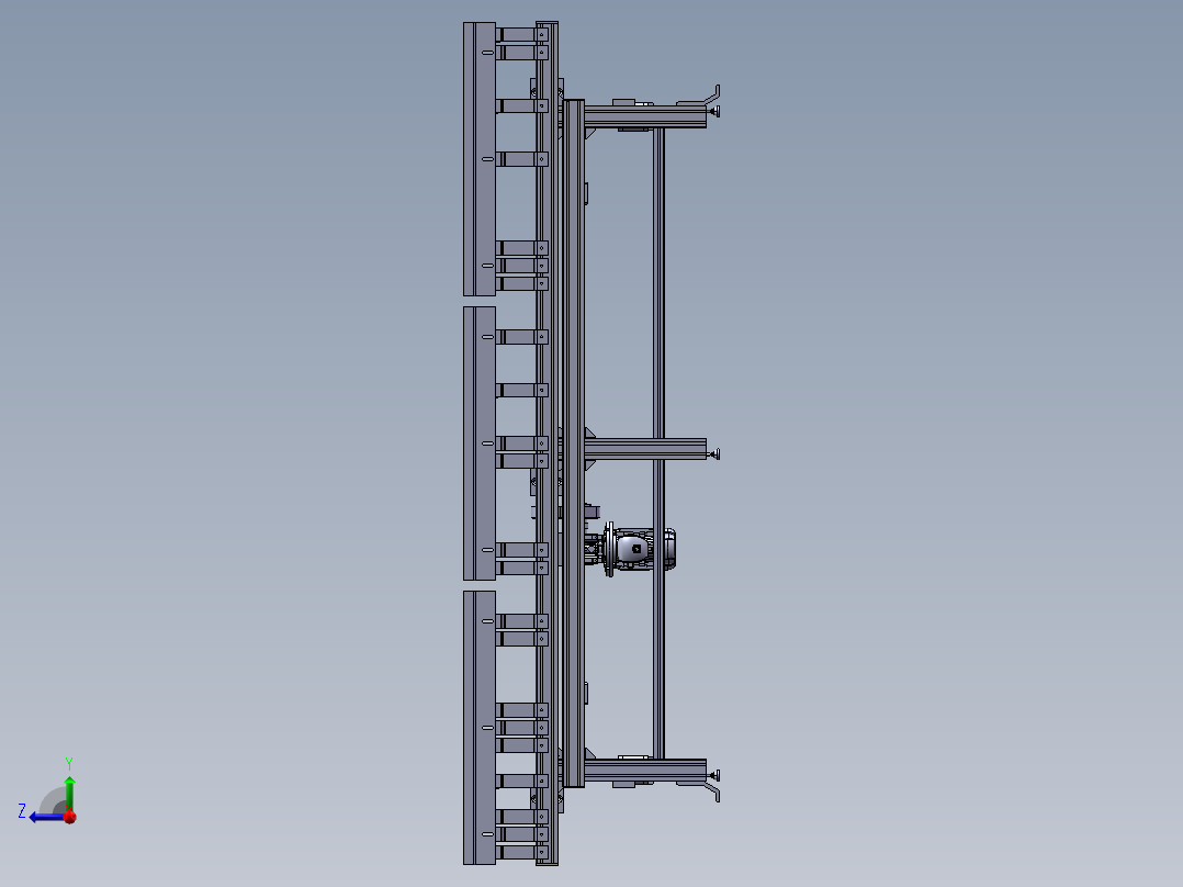B44-辊子输送线模型右视图