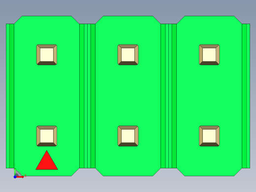彩色公头100mil（2.54mm）系列-DS1021_green_2x03p_100mil_Type5_rev1.0前视缩略图