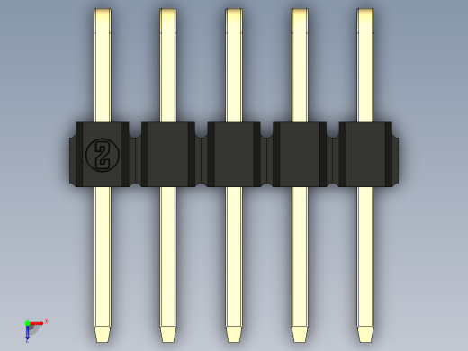 彩色公排针 100mil 2.54mm 系列-DS1022_black_2x05p_100mil_TypeD_rev1.0俯视缩略图